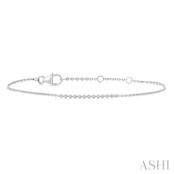 Silver & Diamond Bar Bracelet, 7"